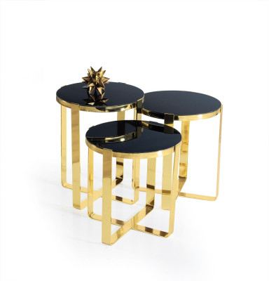 Group Side tables Coffee table e Sofa tables 3-piece Coffee tables Gold