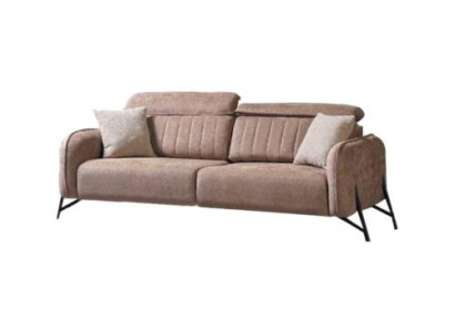 Beige Living room Three Seater Set Modern Fabric Sofas Luxurious Furniture