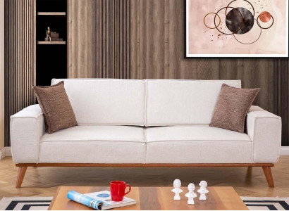 White Living room Suite Stylish 3-Seater Designer Armchair 2-piece set