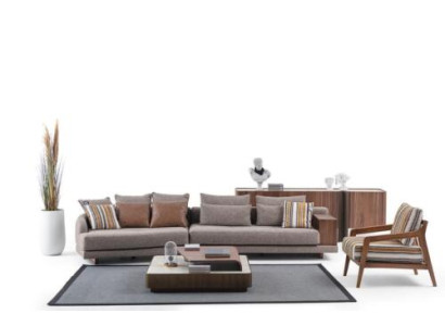exclusive living room sofa set fabric sofa wood coffee table sideboard
