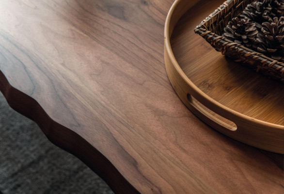 Complete e Brown-Black Dining set Designer Wood Dining table Upholstered chairs