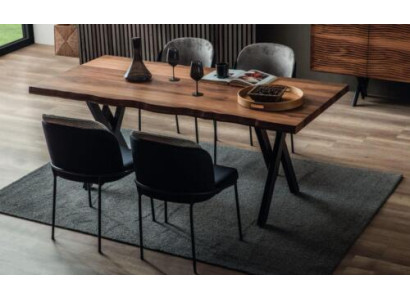 exclusive r Wood Dining table Modern 6x upholstered chairs Dining room Suite