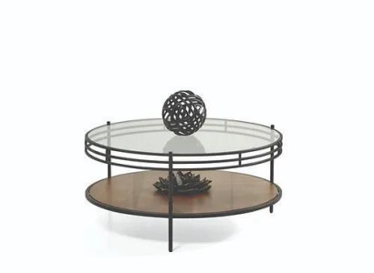 Designer Coffee table Luxury Glass Table Coffee Round Living room Wood Table