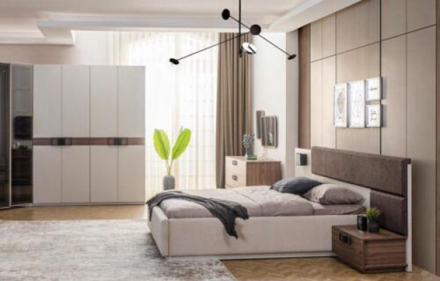 Luxurious Bedroom Suite Double bed 2x Bedside tables Corner cabinet