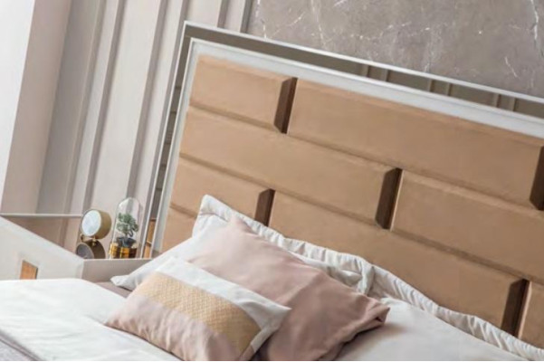 Stylish Bedroom Furniture stainless steel Bed Designer Wood Bedside tables