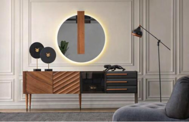 Brown-Black Luxury Sideboard Designer 3x Drawers Chest of drawers Wood Furniture