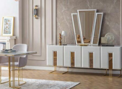 White stainless steel sideboard designer dining room furniture luxury chest of drawers new