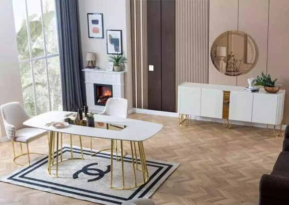 Dining table luxury kitchen table from Wood Dining table new style modern white