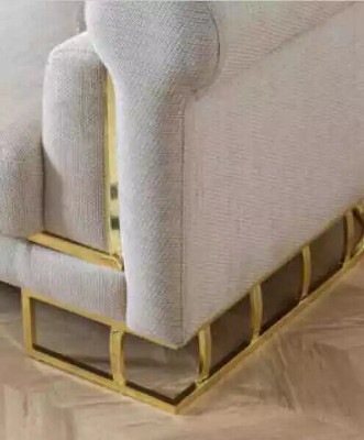Sofa 3 Seater Textile Living room Design Modern new Luxury White