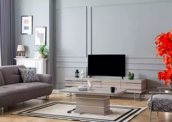 Coffee table new Living room table Side table Sofa table beige Wood