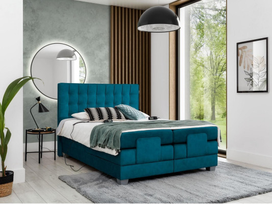 Bedroom Bed Upholstered bed Modern Blue Double bed Design Textile Luxury