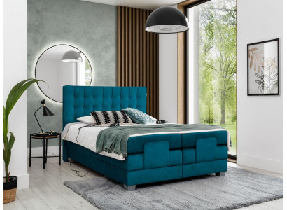 Bedroom Bed Upholstered bed Modern Blue Double bed Design Textile Luxury