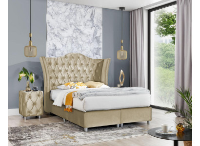Luxury Bedroom Upholstered bed 2x Bedside tables Bed 3-piece set Design Furnishings