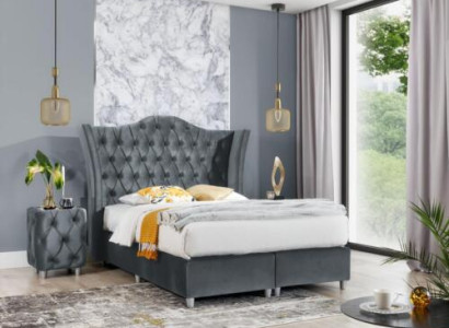 Designer Suite Bedroom Set Luxury Bed 2x Bedside table Wood Complete new