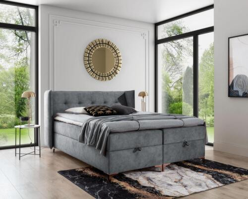 Box spring bed 160x200cm Upholstered furniture Luxury Bed Bedroom Style Modern