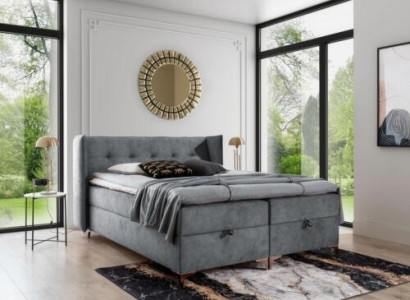 Box spring bed 160x200cm Upholstered furniture Luxury Bed Bedroom Style Modern