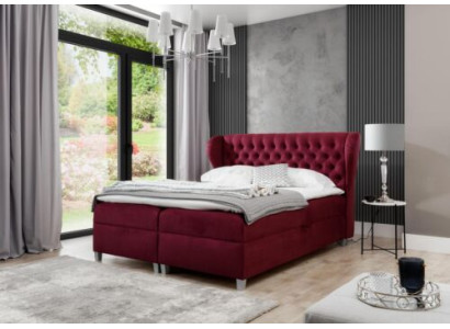 Luxury box spring bed double beds wood furnishings upholstered bed modern design