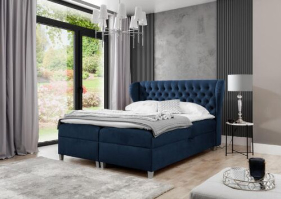 Luxury box spring bed Bedroom Bed Upholstered bed Modern 160x200cm Wood