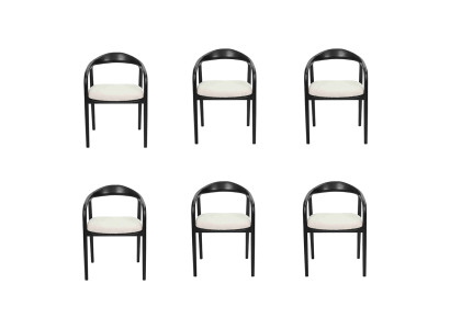 Stylish stainless steel 6x Chairs Dining room Black Modern Chair Designer Metal