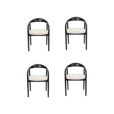Stylish stainless steel 4x Chairs Dining room Black Modern Chair Designer Metal