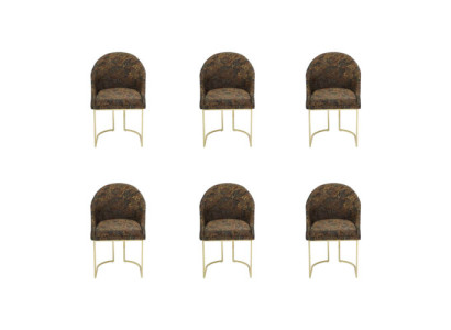 Modern Dining room Chairs Living room luxurious Multicolored 6x Chairs Metal new