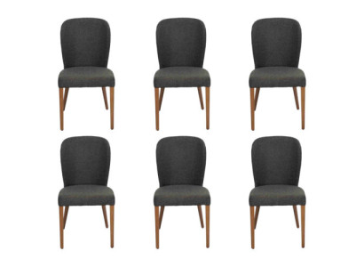 Armchair new Upholstery Modern Wood 6x Chairs Luxury Upholstery Design Chair