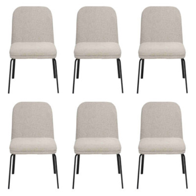 Group Suite Chairs 6x Chair Set Textile Upholstery Seat stainless steel Dining room new