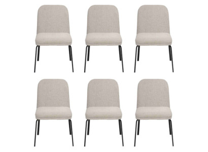 Group Suite Chairs 6x Chair Set Textile Upholstery Seat stainless steel Dining room new