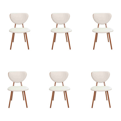 Modern White 6x Chairs Wooden Chair Single Seater Chair without Armrests new