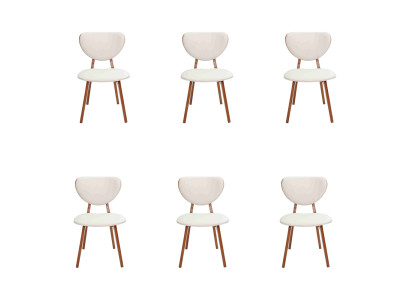 Modern White 6x Chairs Wooden Chair Single Seater Chair without Armrests new