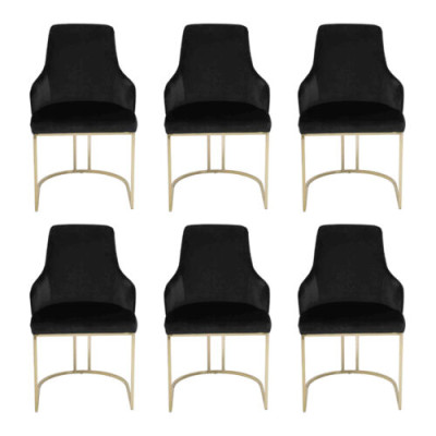 Luxury 6x Chairs Black Dining room chair Designer Furniture Modern Chairs new
