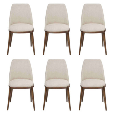 Modern Dining room White 6x Chairs Wood Furniture Chairs Luxury Design Furnishings