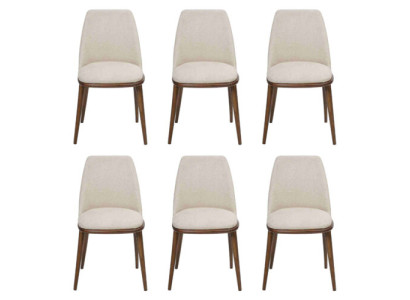 Modern Dining room White 6x Chairs Wood Furniture Chairs Luxury Design Furnishings