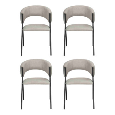 Dining room Textile Group Set 4x Armchair Chair Design Fabric Upholstery Chairs