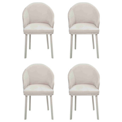 Dining room chair White 4x Chairs Dining room Modern Chairs Wood Design new