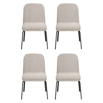 Group Suite Chairs 4x Chair Set Textile Upholstery Seat stainless steel Dining room new
