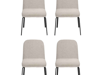 Group Suite Chairs 4x Chair Set Textile Upholstery Seat stainless steel Dining room new