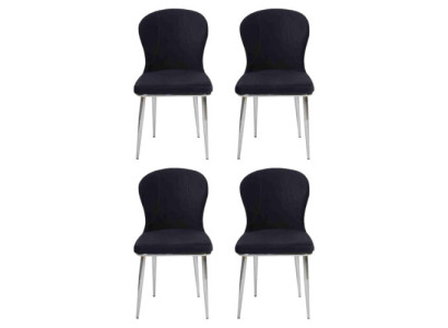 Group Set 4x Armchair Chair Design Fabric Upholstery Chairs Dining room Textile