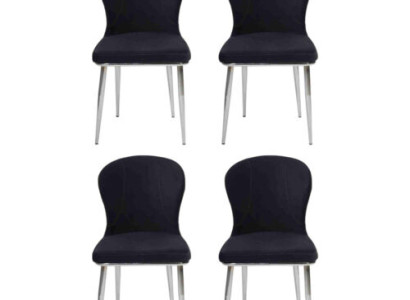 Group Set 4x Armchair Chair Design Fabric Upholstery Chairs Dining room Textile