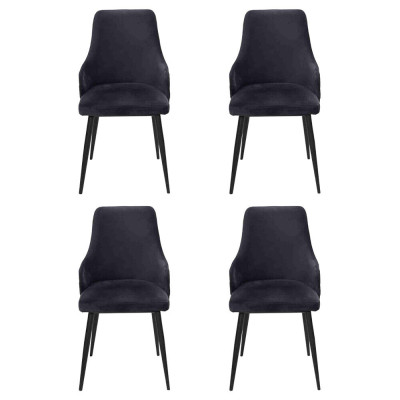 Modern Black Designer 4x Chairs Luxury Dining room Single Seater Furnishings
