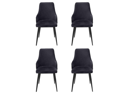 Modern Black Designer 4x Chairs Luxury Dining room Single Seater Furnishings
