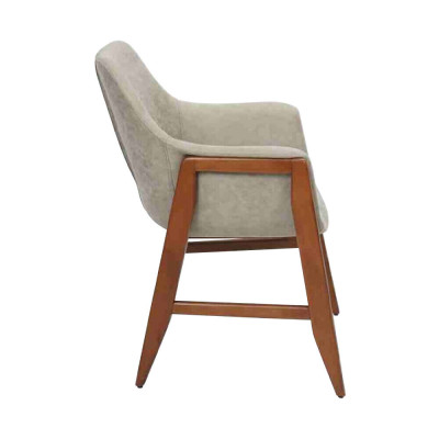 Dining room chair 2x Chairs Kitchen Chair Recliner Wood Fabric Modern Gray Chair