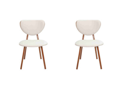 Dining room chair White 2x Chairs Wooden chair Modern single seater Chair new