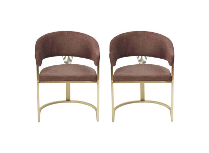 Modern Dining room 2x Chairs Designer Luxury stainless steel elements Textile new