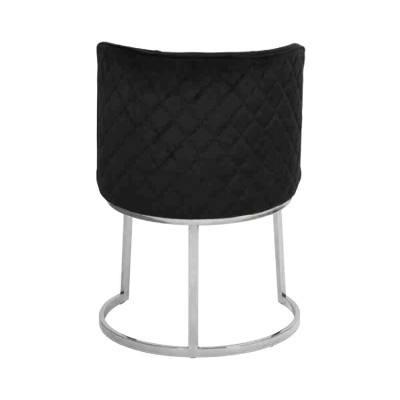 Black Designer 2x Chairs with Stainless Steel Feet Modern Dining Chairs
