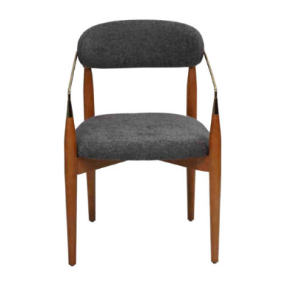 Dining room chair Gray 2x Chairs with Armrests Upholstery Furnishings Luxus Furniture