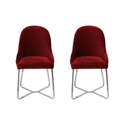 Modern Red 2x Chairs Luxury Dining room Furnishings Chairs new Furniture Dining room chair