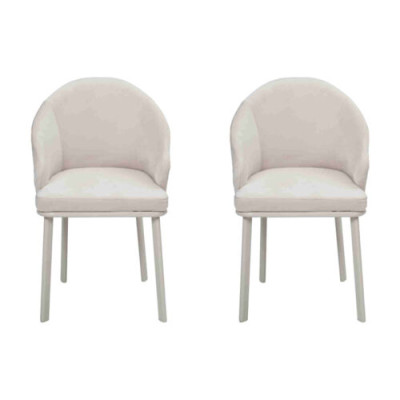 Modern Dining room White 2x Chairs Designer Kitchen Upholstery Seat Furniture