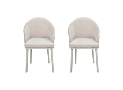 Modern Dining room White 2x Chairs Designer Kitchen Upholstery Seat Furniture
