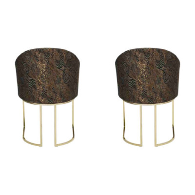 Dining chairs Living room luxurious Multicolored 2x Chairs Metal Modern new
